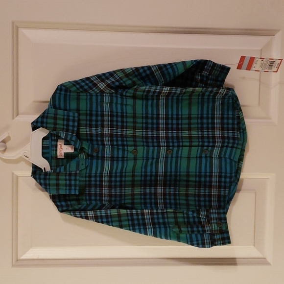 Cat & Jack Other - Cat & Jack Green Plaid Flannel Shirt NWT